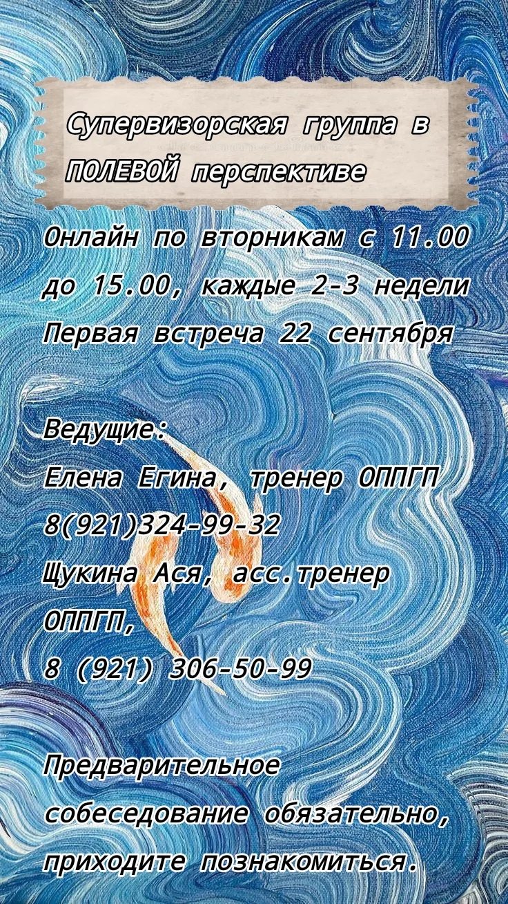 Супервизорская группа в полевой перспективе (Егина Елена, Щукина Ася)